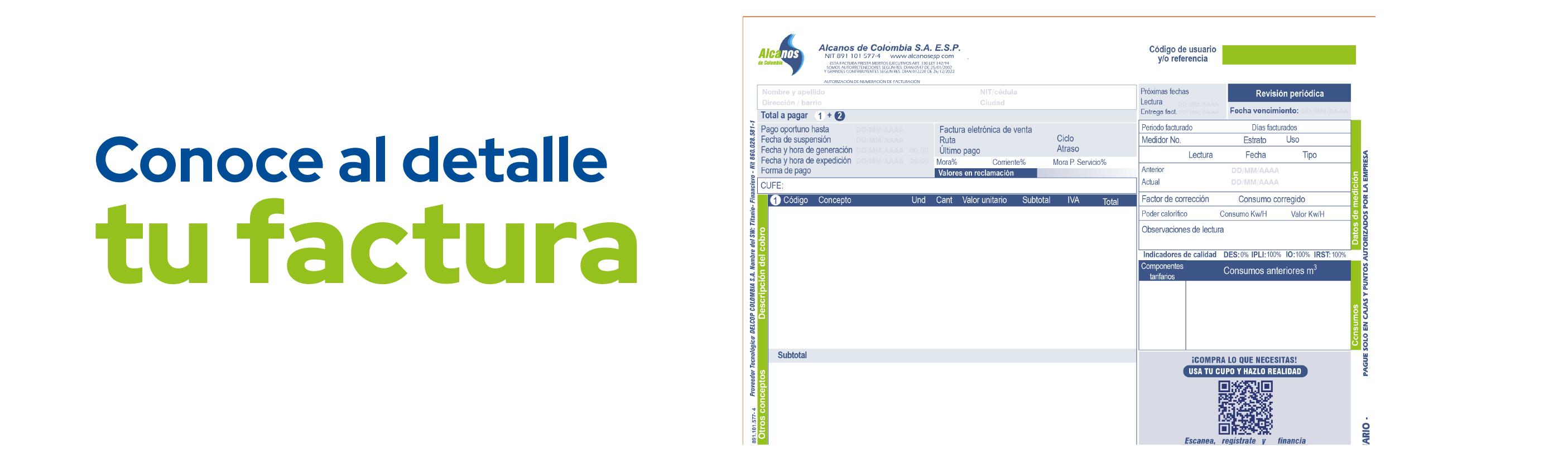 Conocer el detalle de tu factura Alcanos
